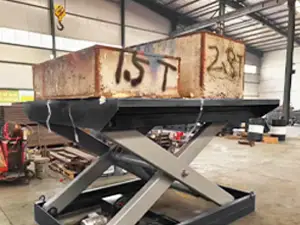 Heavy-Duty-Hydraulic-Scissor-Lift-Test-with-marked-1.5T-2.8T-Weights